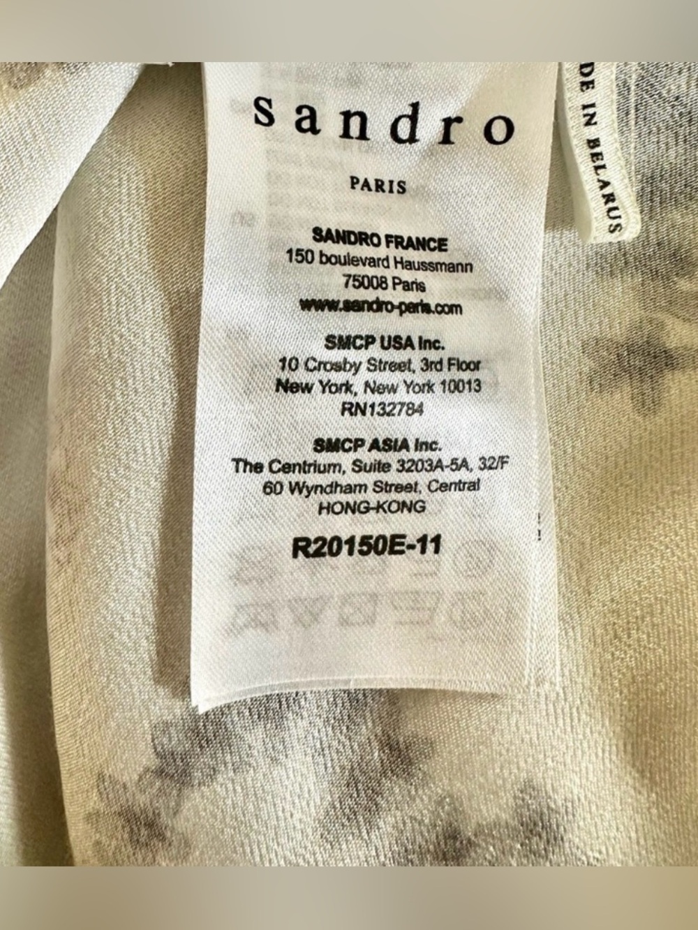 Sandro White Long Sleeve Midi Dress with Blue Heart Print, Size 6 - Picture 7 of 8
